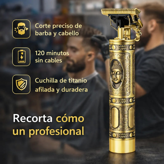 Maquinilla de precisión para barba y cabello con acabado profesional