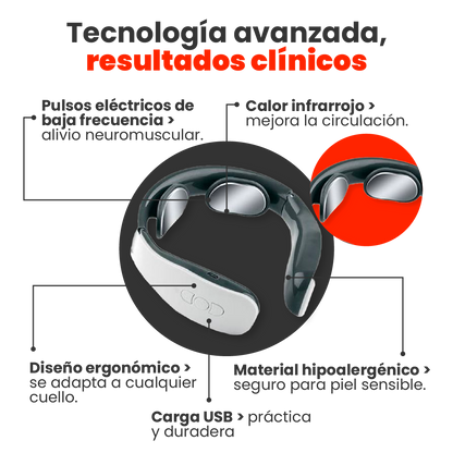 Masajeador cervical terapéutico para aliviar dolor, estrés y migrañas.