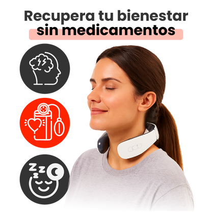 Masajeador cervical terapéutico para aliviar dolor, estrés y migrañas.