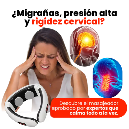 Masajeador cervical terapéutico para aliviar dolor, estrés y migrañas.