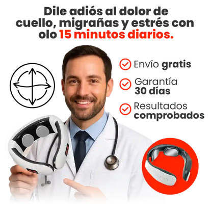 Masajeador cervical terapéutico para aliviar dolor, estrés y migrañas.
